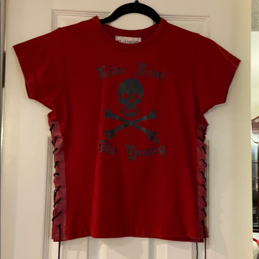 Red lace up sides